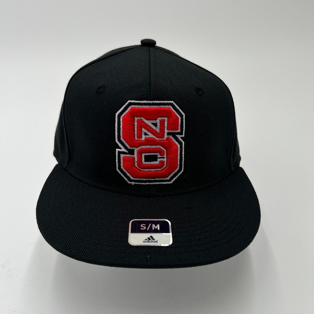 Adidas NC State Wolfpack Snapback Hat Black Red S M Flexfit